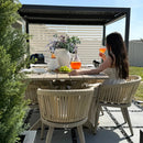 PURPLE LEAF 7/9/11 Pieces Outdoor Dining Set Aluminum Table & Wicker Rattan Chairs Modern Patio Furniture Set for Deck, Champagne