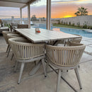 PURPLE LEAF 7/9/11 Pieces Outdoor Dining Set Aluminum Table & Wicker Rattan Chairs Modern Patio Furniture Set for Deck, Champagne