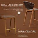 PURPLE LEAF Patio Bar Stool Rattan Bar Height Chair Counter Stool with Backrest and Cushion