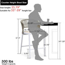 PURPLE LEAF Patio Bar Stool Rattan Bar Height Chair Counter Stool with Backrest and Cushion