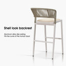 PURPLE LEAF Patio Bar Stool Rattan Bar Height Chair Counter Stool with Backrest and Cushion