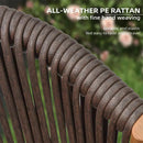 PURPLE LEAF Patio Bar Stool Rattan Bar Height Chair Counter Stool with Backrest and Cushion