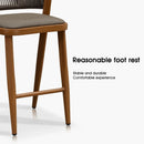 PURPLE LEAF Patio Bar Stool Rattan Bar Height Chair Counter Stool with Backrest and Cushion