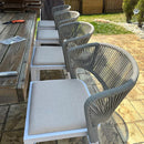 PURPLE LEAF Patio Bar Stool Rattan Bar Height Chair Counter Stool with Backrest and Cushion