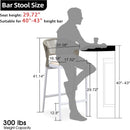 PURPLE LEAF Patio Bar Stool Rattan Bar Height Chair Counter Stool with Backrest and Cushion