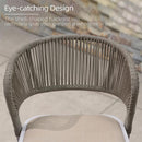 PURPLE LEAF Patio Bar Stool Rattan Bar Height Chair Counter Stool with Backrest and Cushion