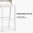 PURPLE LEAF Patio Bar Stool Rattan Bar Height Chair Counter Stool with Backrest and Cushion