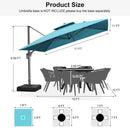 PURPLE LEAF Double Top Square Outdoor Standing Umbrella