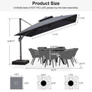 PURPLE LEAF Double Top Square Outdoor Standing Umbrella