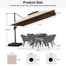 PURPLE LEAF Double Top Square Outdoor Standing Umbrella