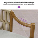 PURPLE LEAF Patio Bar Stools Set of 2 Outdoor Wicker Modern High Bar Chairs Metal Cushioned Barstools with Backs and Ergonomic Armrest