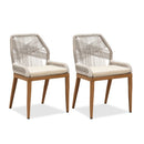 PURPLE LEAF 2 Pieces Sunbrella Patio Dining Chairs with All-Weather Wicker Back and Comfortable Cushions for Deck, Garden, Kitchen