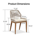 PURPLE LEAF 2 Pieces Sunbrella Patio Dining Chairs with All-Weather Wicker Back and Comfortable Cushions for Deck, Garden, Kitchen