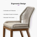 PURPLE LEAF 2 Pieces Sunbrella Patio Dining Chairs with All-Weather Wicker Back and Comfortable Cushions for Deck, Garden, Kitchen