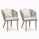 PURPLE LEAF 2 Pieces Patio Dining Chair Set All-Weather Wicker Dining Chair Aluminum Bistro Set with Cushions and Pillows for Garden Deck Kitchen