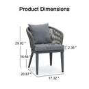 PURPLE LEAF 2 Pieces Patio Dining Chair Set All-Weather Wicker Dining Chair Aluminum Bistro Set with Cushions and Pillows for Garden Deck Kitchen