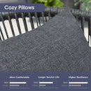 PURPLE LEAF 2 Pieces Patio Dining Chair Set All-Weather Wicker Dining Chair Aluminum Bistro Set with Cushions and Pillows for Garden Deck Kitchen