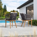 PURPLE LEAF Patio Dining Set for Garden Deck Wicker Table and Chairs Set