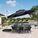 PURPLE LEAF Double Top 360 Degree Rotation Round Outdoor Classic Umbrella