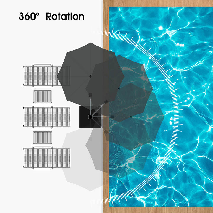 PURPLE LEAF Double Top 360 Degree Rotation Round Outdoor Classic Umbrella