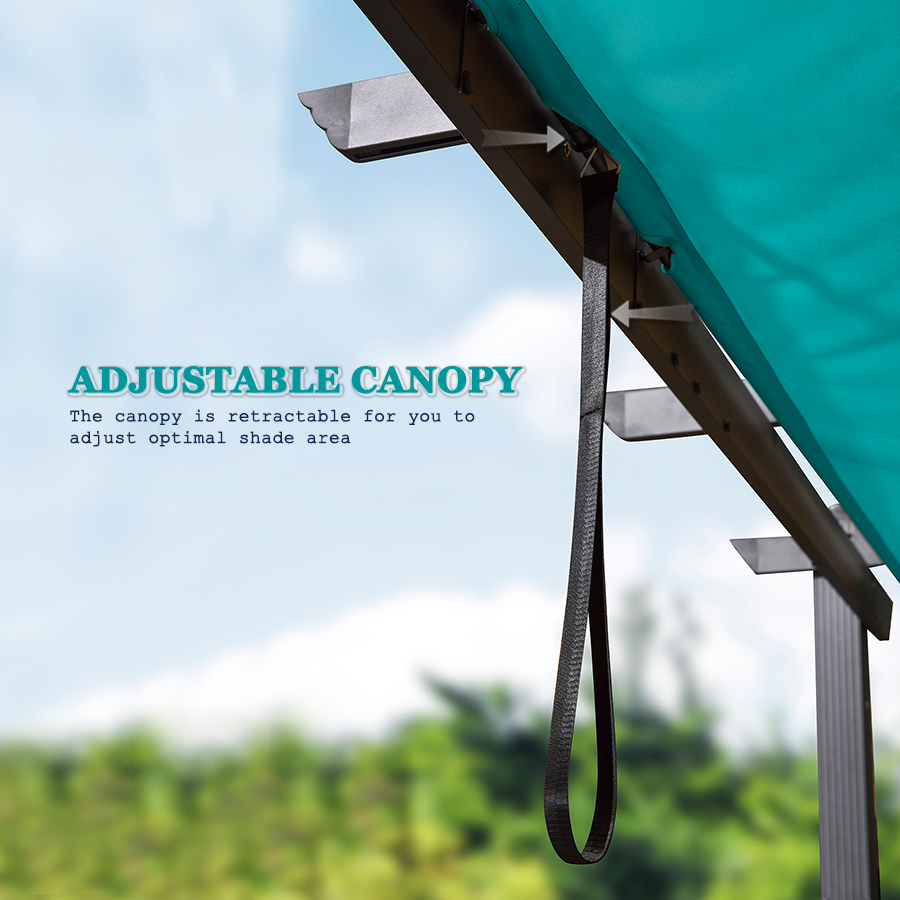 PURPLE LEAF Outdoor Retractable Pergola Patio Shelter for Garden Porch ...