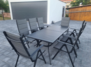 PURPLE LEAF Patio Dining Set Folding Chairs and Table, Foldable Adjustable Reclining Chairs for Porch Deck Balcony Backyard, Black - Purpleleaf Canada