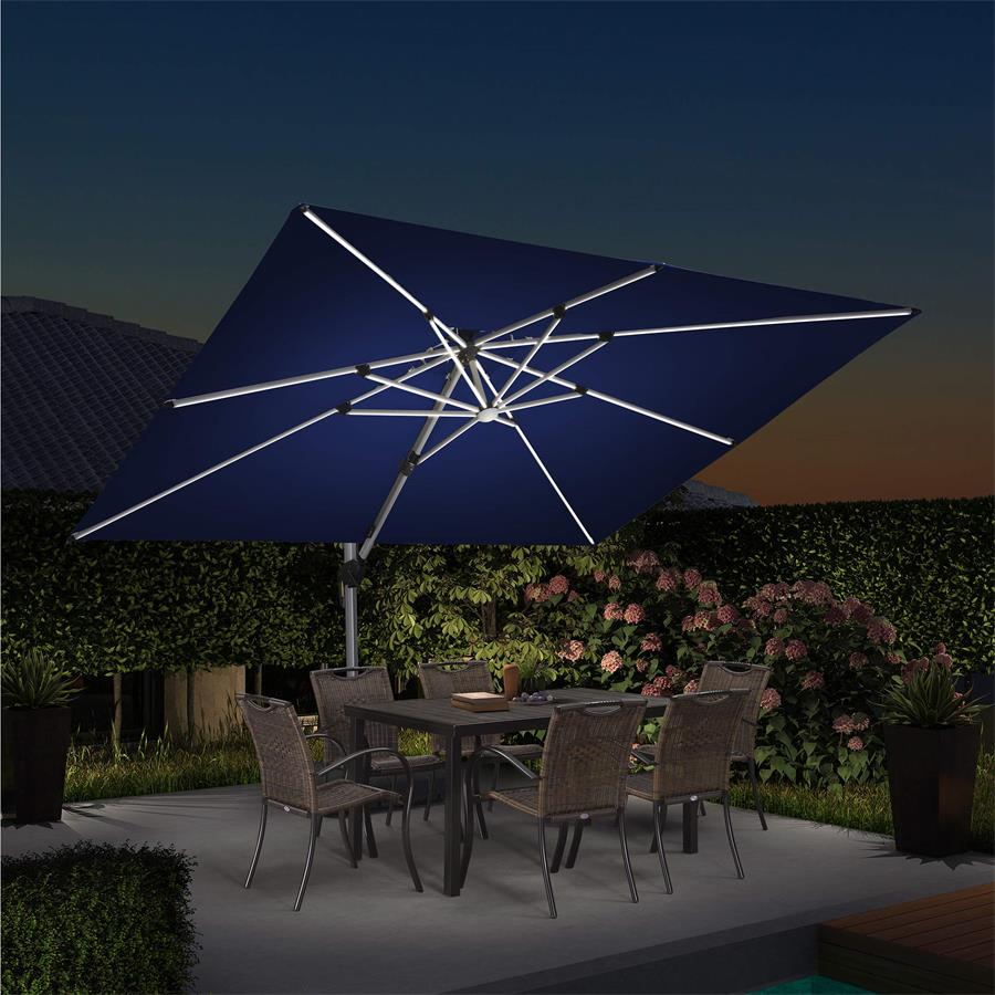 led patio umbrella canada PURPLE LEAF Solar Powered Umbrella LED Rectangular Patio Umbrella with  Lights