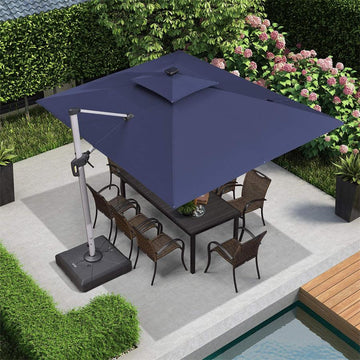 coors light patio umbrella canada PURPLE LEAF Solar Powered Umbrella LED Rectangular Patio Umbrella with Lights