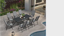 PURPLE LEAF Patio Dining Set Folding Chairs and Table, Foldable Adjustable Reclining Chairs for Porch Deck Balcony Backyard, 7 Pcs