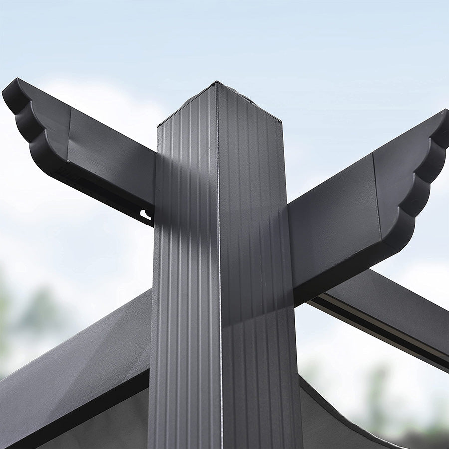 PURPLE LEAF Outdoor Retractable Pergola Patio Shelter for Garden Porch ...