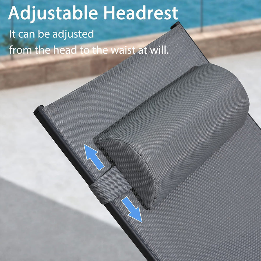 PURPLE LEAF Patio Chaise Lounge Set Outdoor Lounge Chair Beach Pool Sunbathing Lawn Lounger Outside Side Table Included - Purpleleaf Canada