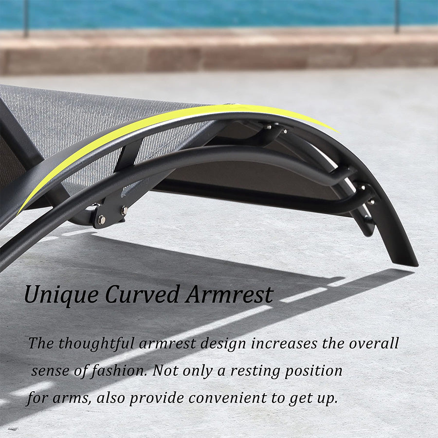 PURPLE LEAF Patio Chaise Lounge Set Outdoor Lounge Chair Beach Pool Sunbathing Lawn Lounger Outside Side Table Included - Purpleleaf Canada