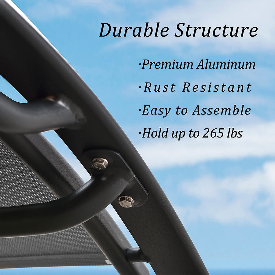 PURPLE LEAF Patio Chaise Lounge Set Outdoor Lounge Chair Beach Pool Sunbathing Lawn Lounger Outside Side Table Included - Purpleleaf Canada