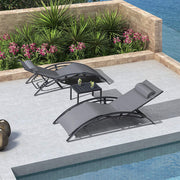 PURPLE LEAF Patio Chaise Lounge Set Outdoor Lounge Chair Beach Pool Sunbathing Lawn Lounger Outside Side Table Included - Purpleleaf Canada