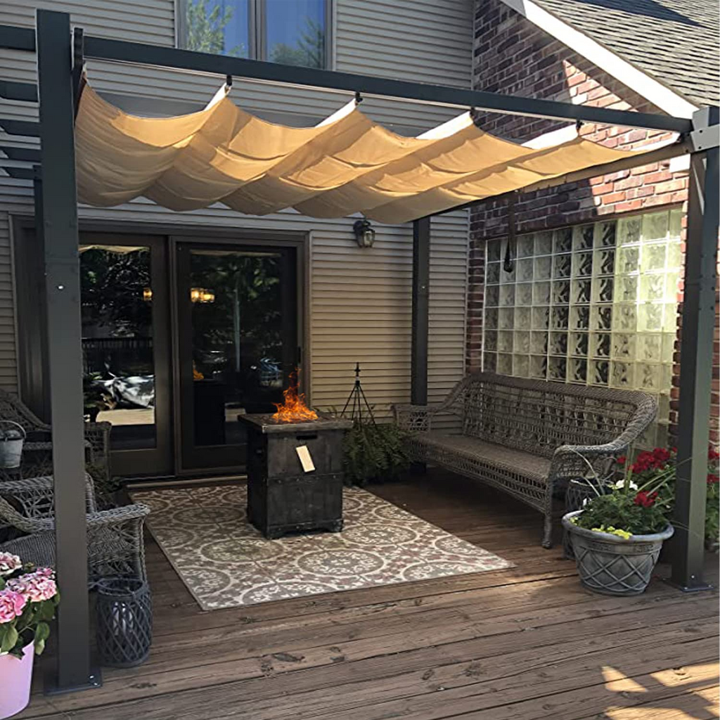 PURPLE LEAF Outdoor Retractable Pergola Patio Shelter for Garden Porch ...