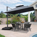 PURPLE LEAF Cantilever Patio Umbrella Gray Pole Outdoor Umbrella with UV Protection