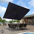 PURPLE LEAF Cantilever Patio Umbrella Gray Pole Outdoor Umbrella with UV Protection