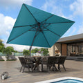 PURPLE LEAF Cantilever Patio Umbrella Gray Pole Outdoor Umbrella with UV Protection