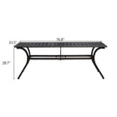 PURPLE LEAF Outdoor Dining Table with Height Adjustable Feet and Slatted Tabletop Large Aluminum Rectangle Patio Table for Garden Porch Deck