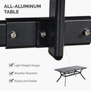 PURPLE LEAF Outdoor Dining Table with Height Adjustable Feet and Slatted Tabletop Large Aluminum Rectangle Patio Table for Garden Porch Deck