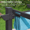 PURPLE LEAF Outdoor Pergola with Retractable Canopy Aluminum Shelter for Porch Garden Beach Sun Shade Pavilion Grape Trellis Grill Gazebo Modern Backyard Deck Metal Patio Pergola
