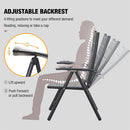 PURPLE LEAF Patio Dining Set Folding Chairs and Table, Foldable Adjustable Reclining Chairs for Porch Deck Balcony Backyard, 7 Pcs