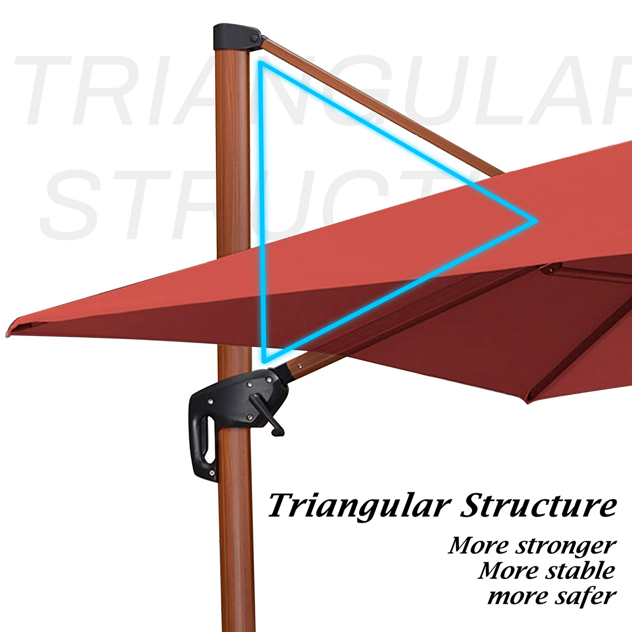 PURPLE LEAF Patio Umbrella Outdoor Square Cantilever Umbrella Offset Umbrella Heavy Duty Sun Umbrella for Garden Deck Pool Patio - Purpleleaf Canada