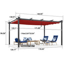PURPLE LEAF Outdoor Pergola with Retractable Canopy Aluminum Shelter for Porch Garden Beach Sun Shade Pavilion Grape Trellis Grill Gazebo Modern Backyard Deck Metal Patio Pergola