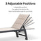 PURPLE LEAF Outdoor Chaise Lounge 3 Pieces Aluminum Patio Lounge Chair with Side Table - Purpleleaf Canada